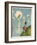 Little Girl Sets out to Find Her Seven Brothers and Receives Help from an Angelic Lady-Willy Planck-Framed Art Print