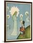 Little Girl Sets out to Find Her Seven Brothers and Receives Help from an Angelic Lady-Willy Planck-Framed Art Print