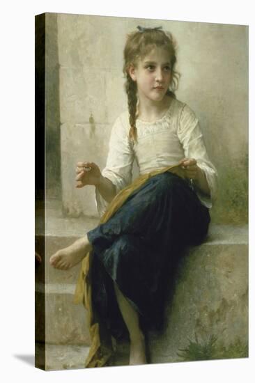 Little Girl Sewing, 1898-William Adolphe Bouguereau-Stretched Canvas