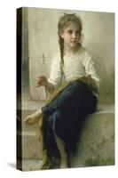 Little Girl Sewing, 1898-William Adolphe Bouguereau-Stretched Canvas