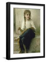 Little Girl Sewing, 1898-William Adolphe Bouguereau-Framed Giclee Print