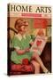 Little Girl Sews a Valentine-null-Stretched Canvas