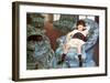 Little Girl Sitting in Blue Arm Chair-Mary Cassatt-Framed Giclee Print