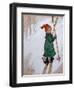 Little Girl Skiing, 1897 watercolor on paper-Carl Larsson-Framed Giclee Print