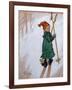 Little Girl Skiing, 1897 watercolor on paper-Carl Larsson-Framed Giclee Print