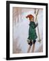 Little Girl Skiing, 1897 watercolor on paper-Carl Larsson-Framed Giclee Print