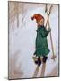 Little Girl Skiing, 1897 watercolor on paper-Carl Larsson-Mounted Giclee Print