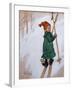 Little Girl Skiing, 1897 watercolor on paper-Carl Larsson-Framed Giclee Print