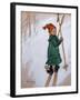 Little Girl Skiing, 1897 watercolor on paper-Carl Larsson-Framed Giclee Print