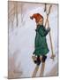 Little Girl Skiing, 1897 watercolor on paper-Carl Larsson-Mounted Giclee Print