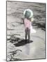 Little Girl Standing at Edge of Water with Pail over Her Head-Nora Hernandez-Mounted Giclee Print