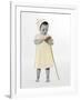 Little Girl Standing Holding a Sunflower-Nora Hernandez-Framed Giclee Print