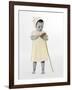 Little Girl Standing Holding a Sunflower-Nora Hernandez-Framed Giclee Print