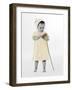 Little Girl Standing Holding a Sunflower-Nora Hernandez-Framed Giclee Print