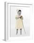 Little Girl Standing Holding a Sunflower-Nora Hernandez-Framed Giclee Print