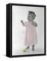 Little Girl Standing with Ring of Flowers on Head Holding Another Flower-Nora Hernandez-Framed Stretched Canvas