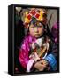 Little Girl Wearing Traditional Amber Jewellery at Yushu, Qinghai Province, China-Occidor Ltd-Framed Stretched Canvas