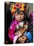 Little Girl Wearing Traditional Amber Jewellery at Yushu, Qinghai Province, China-Occidor Ltd-Stretched Canvas