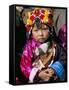 Little Girl Wearing Traditional Amber Jewellery at Yushu, Qinghai Province, China-Occidor Ltd-Framed Stretched Canvas