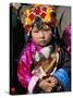 Little Girl Wearing Traditional Amber Jewellery at Yushu, Qinghai Province, China-Occidor Ltd-Stretched Canvas