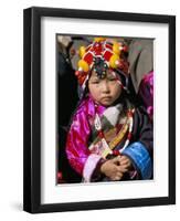 Little Girl Wearing Traditional Amber Jewellery at Yushu, Qinghai Province, China-Occidor Ltd-Framed Photographic Print