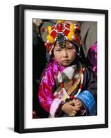 Little Girl Wearing Traditional Amber Jewellery at Yushu, Qinghai Province, China-Occidor Ltd-Framed Photographic Print
