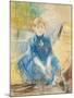 Little Girl with a Blue Jersey, 1886 (Pastel on Canvas)-Berthe Morisot-Mounted Giclee Print