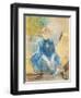 Little Girl with a Blue Jersey, 1886 (Pastel on Canvas)-Berthe Morisot-Framed Premium Giclee Print