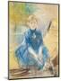 Little Girl with a Blue Jersey, 1886 (Pastel on Canvas)-Berthe Morisot-Mounted Premium Giclee Print