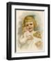 Little Girl with a Blue Ribbon in Her Hair Clutching Her Dolls-Ida Waugh-Framed Photographic Print