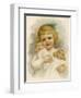 Little Girl with a Blue Ribbon in Her Hair Clutching Her Dolls-Ida Waugh-Framed Photographic Print