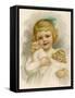 Little Girl with a Blue Ribbon in Her Hair Clutching Her Dolls-Ida Waugh-Framed Stretched Canvas