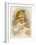 Little Girl with a Blue Ribbon in Her Hair Clutching Her Dolls-Ida Waugh-Framed Photographic Print