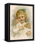 Little Girl with a Blue Ribbon in Her Hair Clutching Her Dolls-Ida Waugh-Framed Stretched Canvas