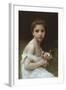 Little Girl with a Bouquet-William Adolphe Bouguereau-Framed Art Print