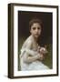 Little Girl with a Bouquet-William Adolphe Bouguereau-Framed Art Print