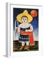 Little Girl with a Patterned Balloon, C1885-1918-Niko Pirosmanishvili-Framed Giclee Print