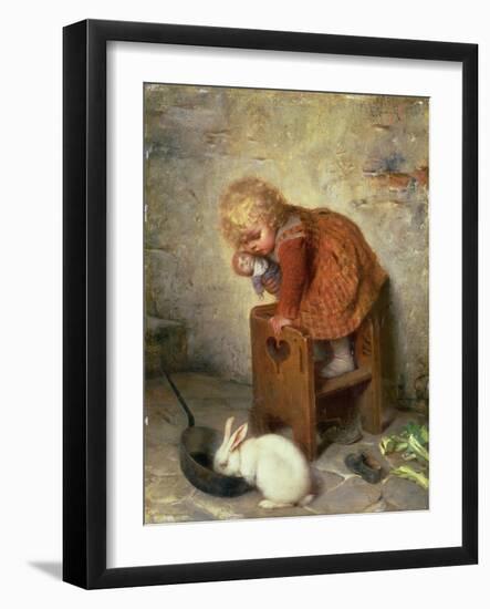 Little Girl with a Rabbit-Hermann Kaulbach-Framed Giclee Print