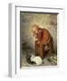 Little Girl with a Rabbit-Hermann Kaulbach-Framed Giclee Print