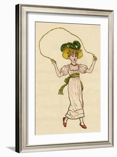 Little Girl with a Skipping Rope-Kate Greenaway-Framed Art Print