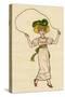 Little Girl with a Skipping Rope-Kate Greenaway-Stretched Canvas