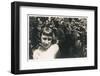 Little Girl with Black Spaniel Dog-null-Framed Premium Photographic Print