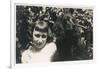 Little Girl with Black Spaniel Dog-null-Framed Photographic Print