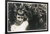 Little Girl with Black Spaniel Dog-null-Framed Photographic Print