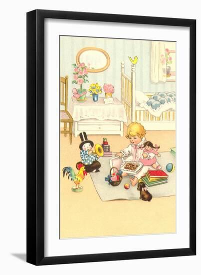Little Girl with Box of Candy-null-Framed Art Print
