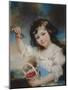 Little Girl with Cherries (Pastel on Paper)-John Russell-Mounted Giclee Print