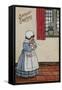 Little Girl with Doll on a Birthday Postcard-null-Framed Stretched Canvas
