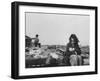 Little Girl with Her Kitten and Brother Looking on at Wreckage After Tornado-Grey Villet-Framed Photographic Print