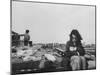 Little Girl with Her Kitten and Brother Looking on at Wreckage After Tornado-Grey Villet-Mounted Photographic Print