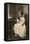 Little Girl with King Charles Spaniel-null-Framed Stretched Canvas